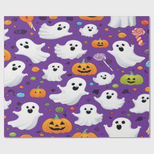 Papel De Presente Ghost Candy Halloween Bonito a Spooky Sweet