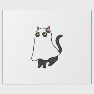 Papel De Presente Ghost Cat Classic T-Shirt_2