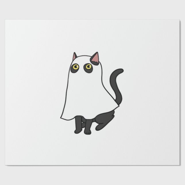 Papel De Presente Ghost Cat Classic T-Shirt_2 (Aberto)