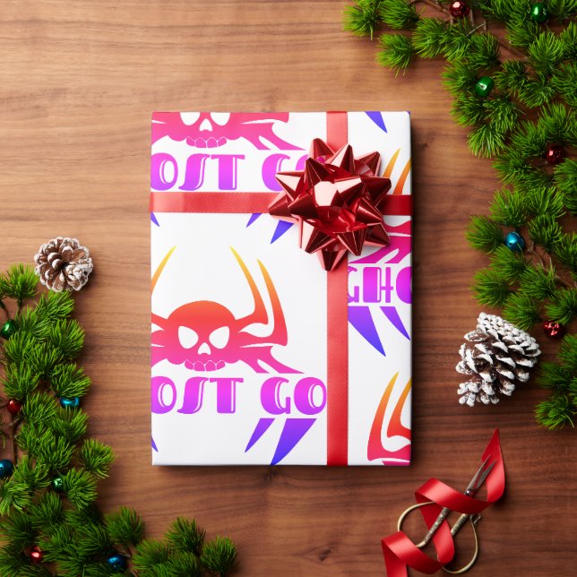 Papel De Presente Ghost Go Spooky Season (Presente de Natal)