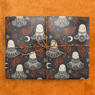Papel De Presente Ghosts Lace de Cute Halloween - Fumaça