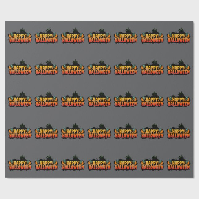 Papel De Presente Ghouls Grinning, Halloween Assombrado (Aberto)