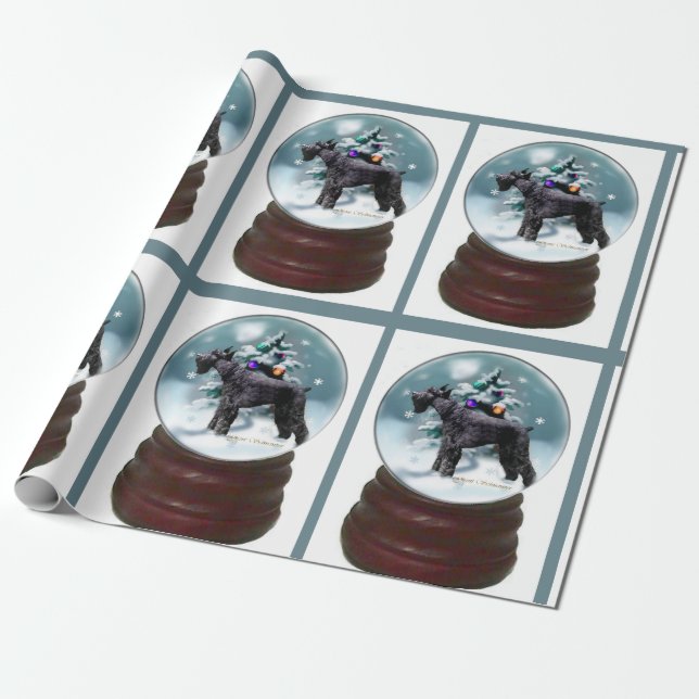 Papel De Presente Giant Schnauzer Natal (Desenrolado)