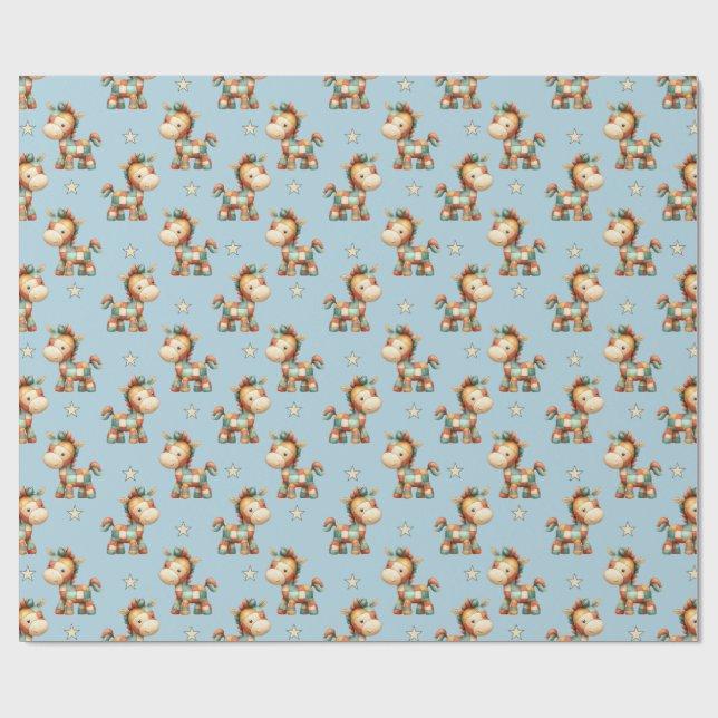 Papel De Presente Giddy-Up Patchwork Pony Birthday (Aberto)