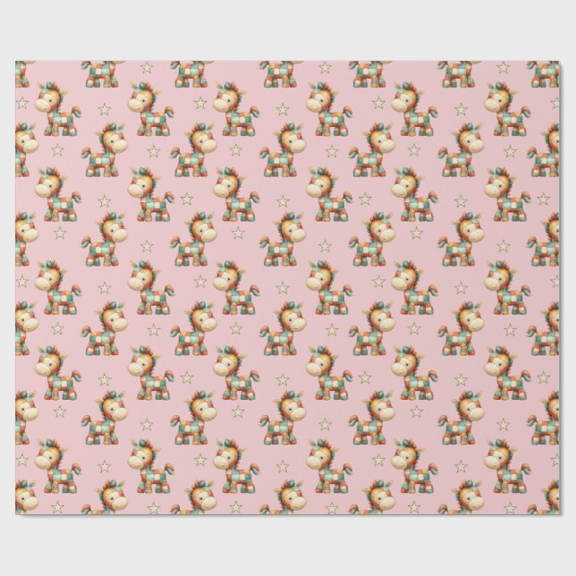 Papel De Presente Giddy-Up Patchwork Pony Birthday (Aberto)