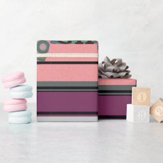 PAPEL DE PRESENTE GIFT_PUPLER_PINK_BLACK_LETTER DO PAI BEAUTIFL