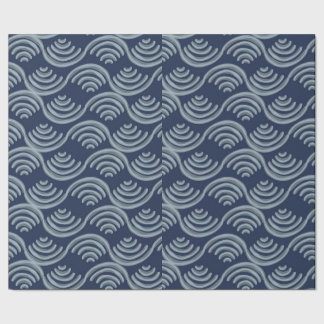 PAPEL DE PRESENTE GIFT WRAPPING PAPER BLUE JAPANESE WAVE PATTERN