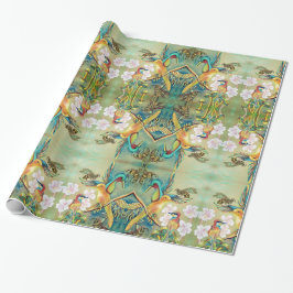 Papel De Presente giftwrap dos pássaros e das abelhas