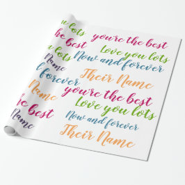 Papel De Presente GiftWrap personalizado de texto - Script de escrit