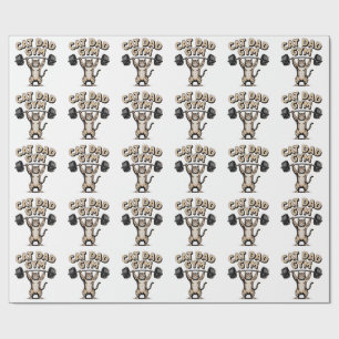 Papel De Presente Ginásio de Gato Engraçado para o Papai