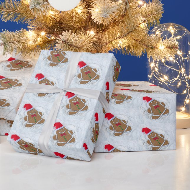 Papel De Presente Gingerbird Cookie Snow Angel (Feriados)