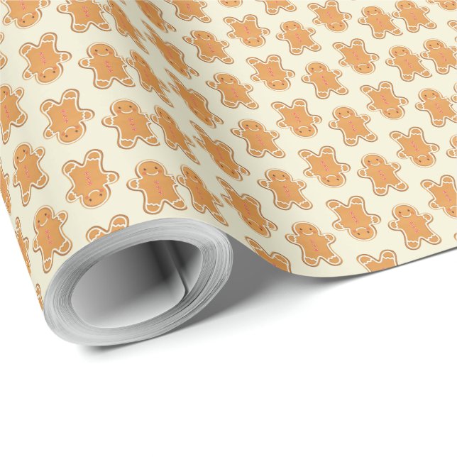 Papel De Presente Gingerbread Baby Gift Wrapping Paper Christmas (Ponta do rolo)