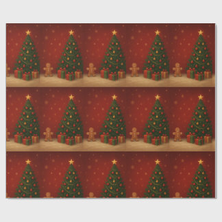 Papel De Presente Gingerbread Christmas tree 