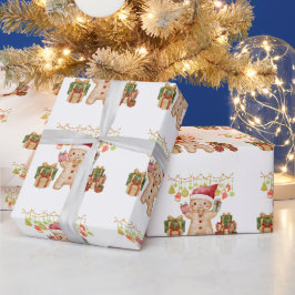 Papel De Presente Gingerbread Cookie Man Christmas