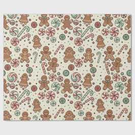Papel De Presente Gingerbread Delight