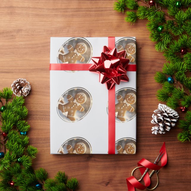 Papel De Presente Gingerbread Man Cookies Whimsical Christmas (Presente de Natal)