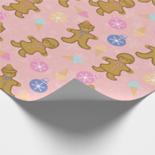 Papel De Presente Gingercake Man, bolas de Natal