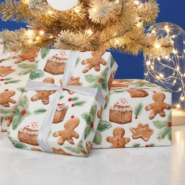 Papel De Presente Gingercake Men Dessert Greenere Moderno Natal (Feriados)