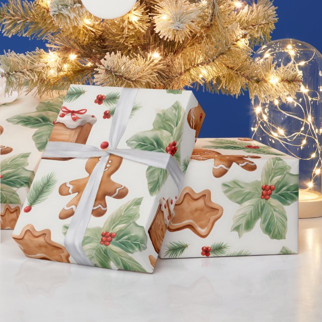 Papel De Presente Gingercake Men Dessert Greenere Moderno Natal (Feriados)