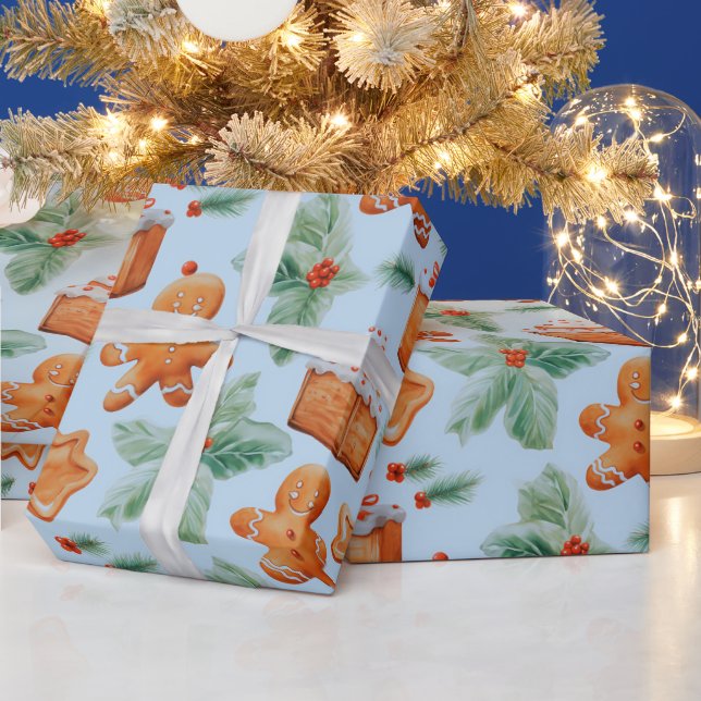 Papel De Presente Gingercake Men Dessert Greenere Moderno Natal (Feriados)
