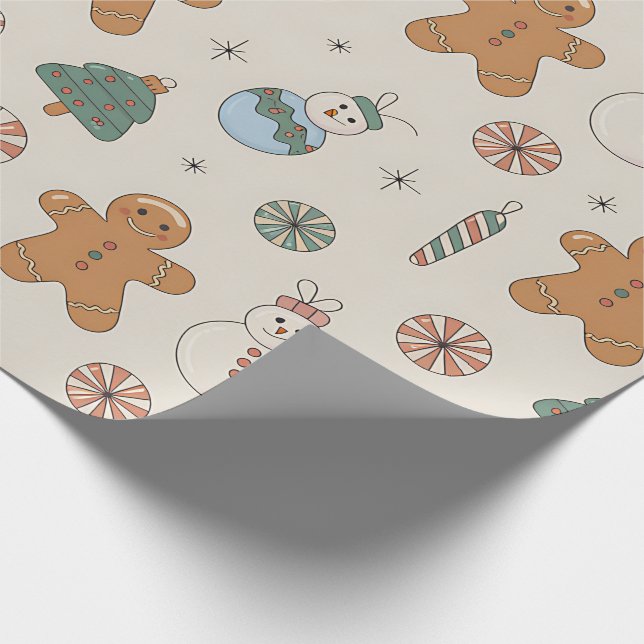 Papel De Presente Gingerpão de Natal bonito (Ponta)