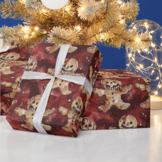 Papel De Presente Gingerpão de Natal Gótico