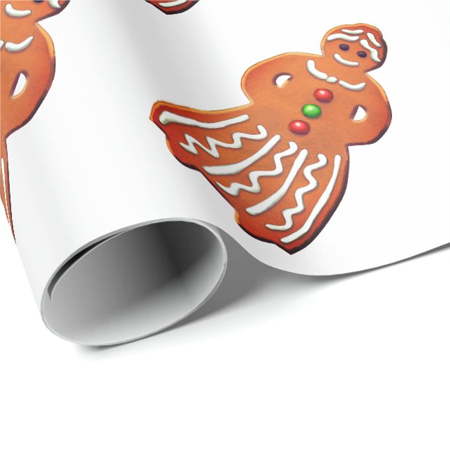 Papel De Presente Gingerpão mulher biscoito avó (Ponta do rolo)