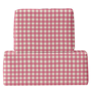 Papel De Presente Gingham Check Cherry Red Cream