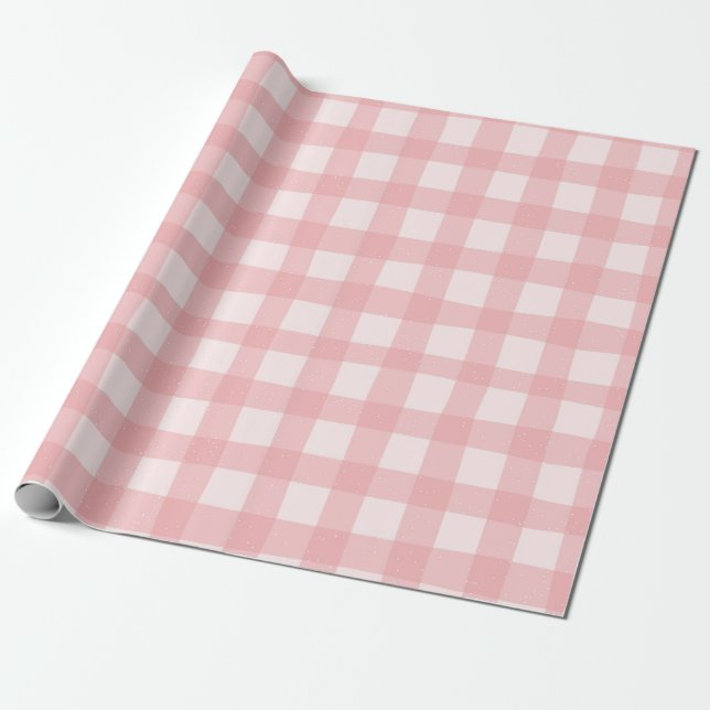 Papel De Presente Gingham Check Pattern with White Speckles (Desenrolado)