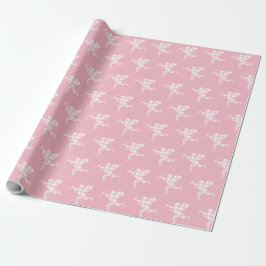Papel De Presente Gingham Cupid Rosa