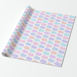 Papel De Presente Gingham Easter Bunny Pattern
