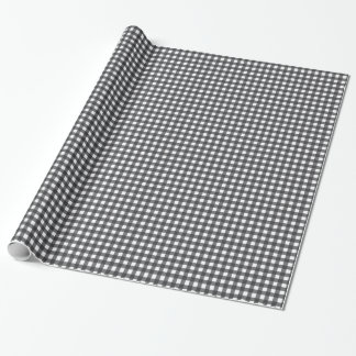 Papel De Presente Gingham Preto e Branco