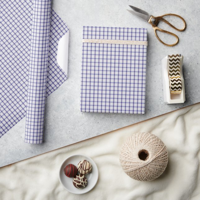 Papel De Presente Gingham Roxo (Artesanato)