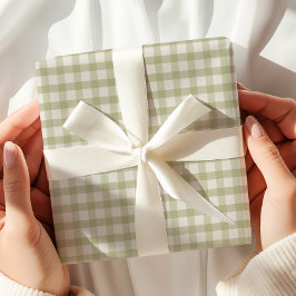Papel De Presente Gingham Verde
