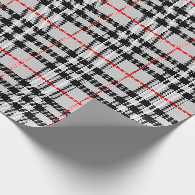 Papel De Presente Gingham Vermelho Branco Negro | Tecido verificado  (Ponta)