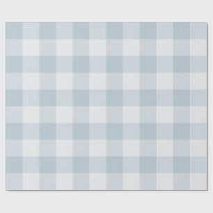 Papel De Presente Gingham Xadrez Azul Pólen Grande