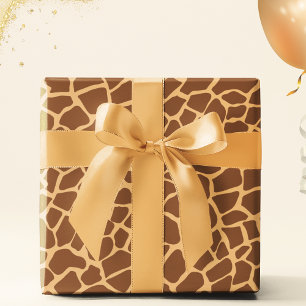 Papel De Presente Girafa Animal Print Safari Wild Life
