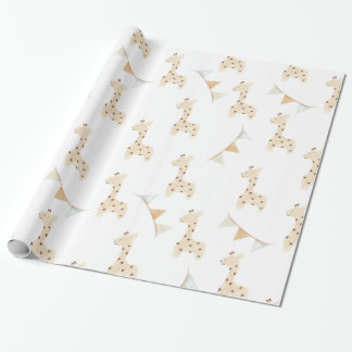 Papel De Presente Girafa chá de fraldas