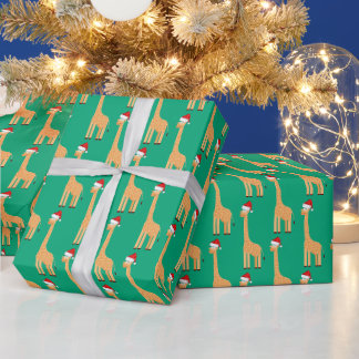 Papel De Presente Girafa do Papai Noel