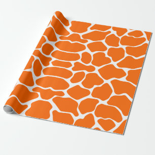 Papel De Presente Girafa do safari da tangerina