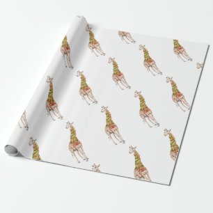 Papel De Presente Girafa em um Scarf