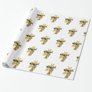 Papel De Presente girafa engraçada com a ilustração dos óculos de so