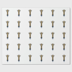 Papel De Presente Girafa Gravada Vintage Com Design De Óculos_1