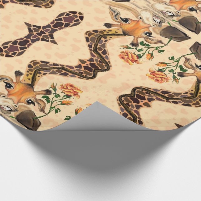 Papel De Presente Girafa Romântica - Cavalheiro - Divertido (Ponta)