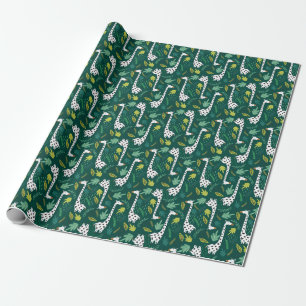 Papel De Presente Girafas Coloridas: Padrão Animal Decorativo.