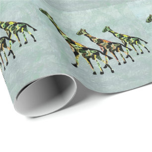 Papel De Presente Girafas graciosos