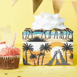 Papel De Presente Girafas na praia