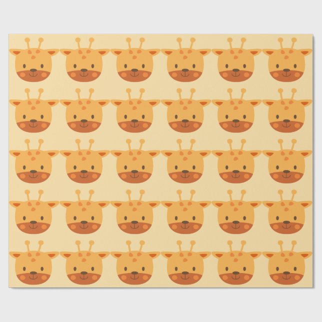 Papel De Presente Giraffe Birthday Kids Art (Aberto)