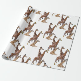 Papel De Presente Giraffe Birthday Safari