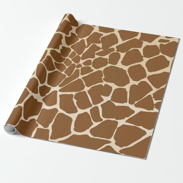Papel De Presente Giraffe fur Pattern Impressão (Desenrolado)